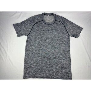 Lululemon Shirt Mens Black Gray Metal Vent Tech Short Sleeve Gym Logo M